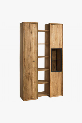 Vitrinen- und Regalsystem Eiche natur 3-teilig Wohnzimmer